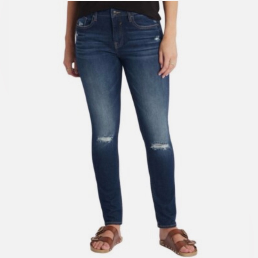 Vigoss Dark Blue Distressed Skinny Jeans